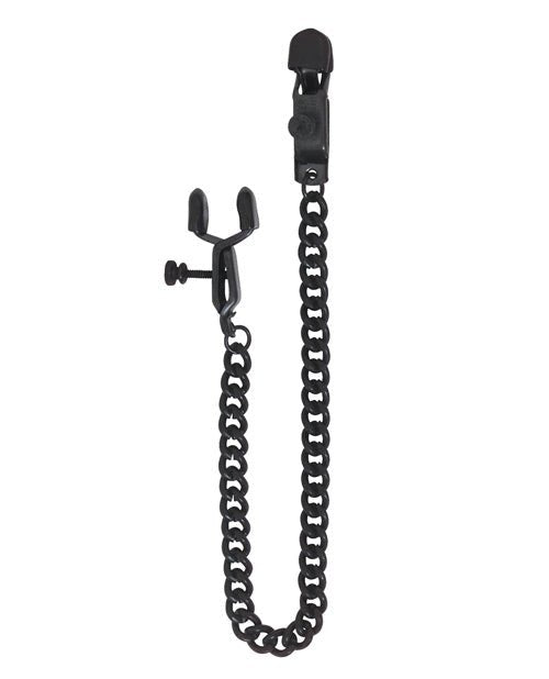 Spartacus Adjustable Alligator Nipple Clamps W/black Chain | Shop Lowest Prices at Funlove.com