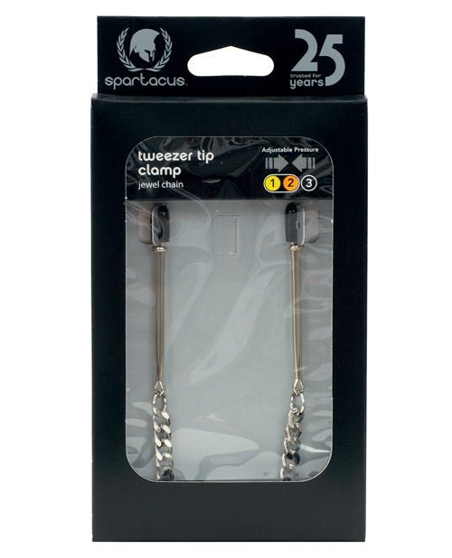Spartacus Adjustable Tweezer Nipple Clamps W/jewel Chain | Shop Lowest Prices at Funlove.com