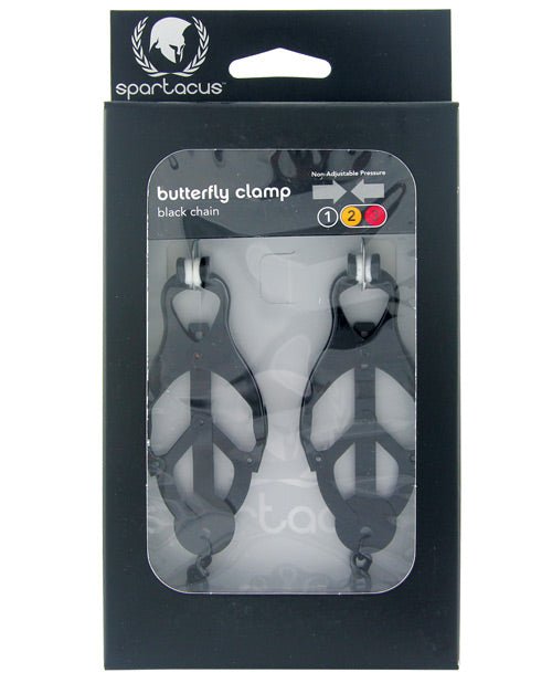 Spartacus Black Butterfly Style Nipple Clamps W/chain | Shop Lowest Prices at Funlove.com