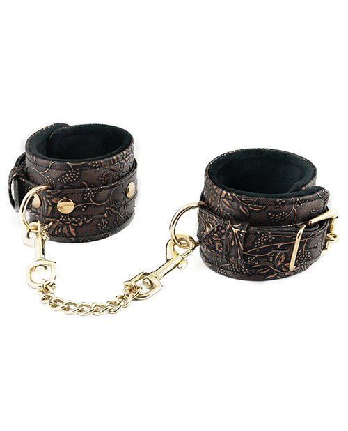 Spartacus Faux Fur Lining Ankle Restraints - Brown Floral Print | Shop Lowest Prices at Funlove.com