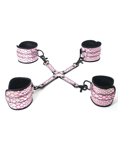 Spartacus Faux Leather Wrist & Ankle Restraints W/hog Tie | Shop Lowest Prices at Funlove.com