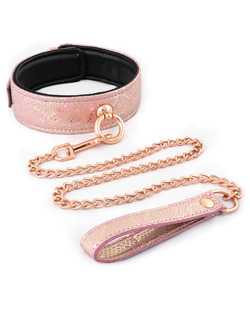 Spartacus Micro Fiber Collar & Leash W/leather Lining - Pink | Shop Lowest Prices at Funlove.com