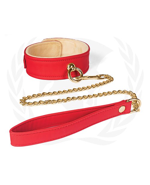 Spartacus Plush Lined Pu Collar & Chained Leash | Shop Lowest Prices at Funlove.com