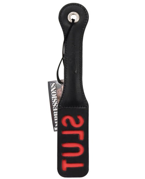 Sportsheets 12" Leather Slut Impression Paddle | Shop Lowest Prices at Funlove.com