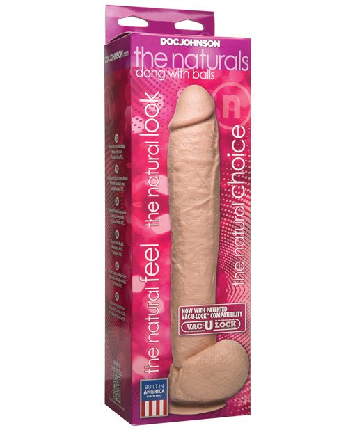 The Naturals 12" Cock W/balls - Flesh | Shop Lowest Prices at Funlove.com