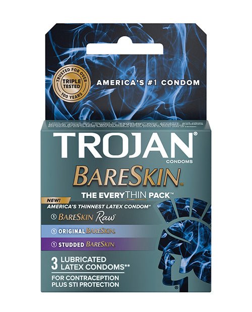Trojan Bareskin Everythin Condom - Variety Pack Of 3 | Shop Lowest Prices at Funlove.com