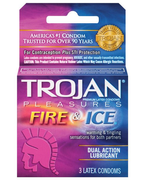 Trojan Fire & Ice Condoms - Box Of 3 | Shop Lowest Prices at Funlove.com