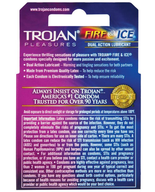 Trojan Fire & Ice Condoms - Box Of 3 | Shop Lowest Prices at Funlove.com