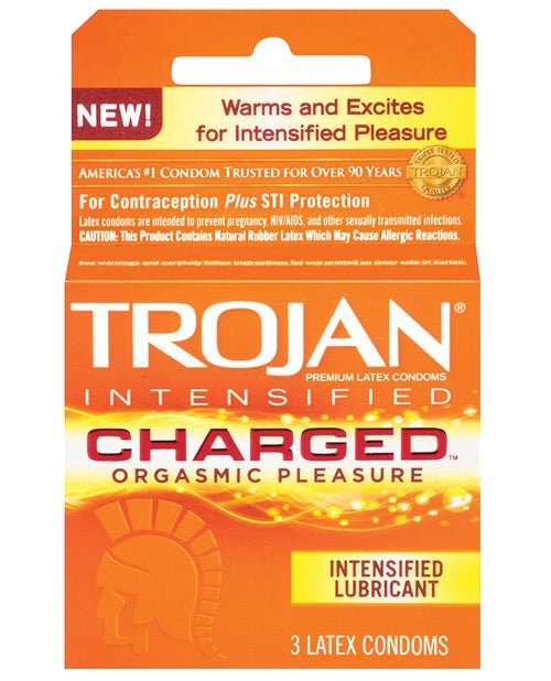 Trojan Intensified Charged Condoms - Box Of 3 | Shop Lowest Prices at Funlove.com
