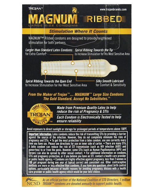 Trojan Magnum Ribbed Condoms | Shop Lowest Prices at Funlove.com