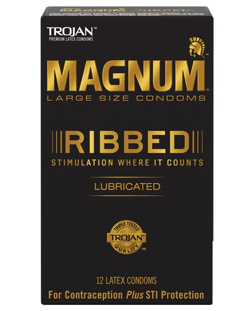Trojan Magnum Ribbed Condoms | Shop Lowest Prices at Funlove.com