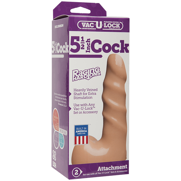 Vac - u - lock 5.5" Raging Hard On Realistic Cock - Flesh | Shop Lowest Prices at Funlove.com
