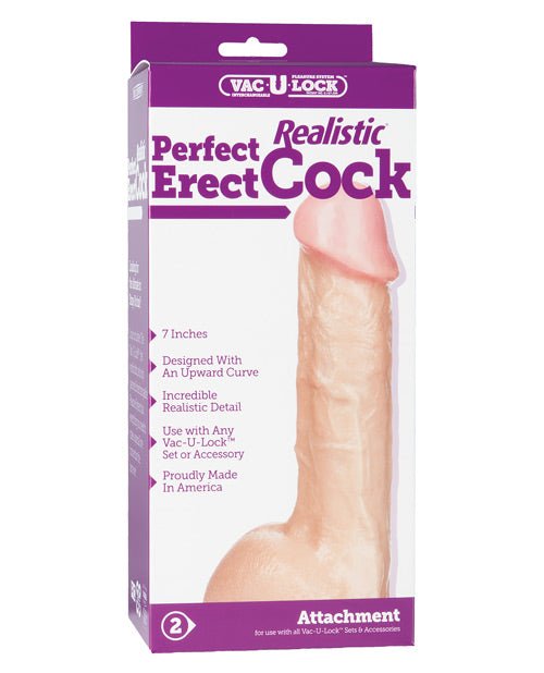 Vac - u - lock 7" Perfect Realistic Cock - White | Shop Lowest Prices at Funlove.com