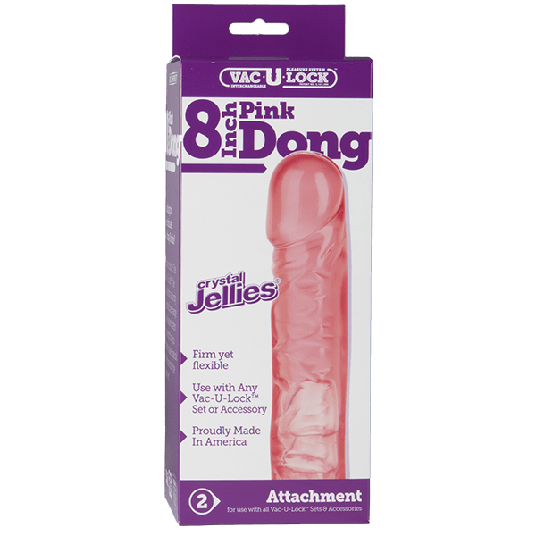 Vac - u - lock 8" Crystal Jellie Pink | Shop Lowest Prices at Funlove.com