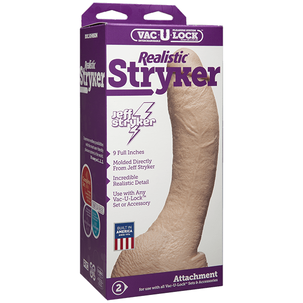 Vac - u - lock 9" Stryker Realistic - White | Shop Lowest Prices at Funlove.com