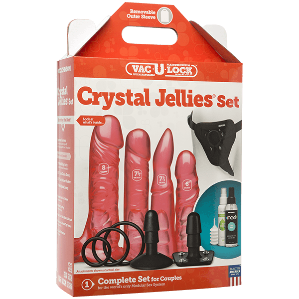 Vac - u - lock Crystal Jellies Set - Pink | Shop Lowest Prices at Funlove.com
