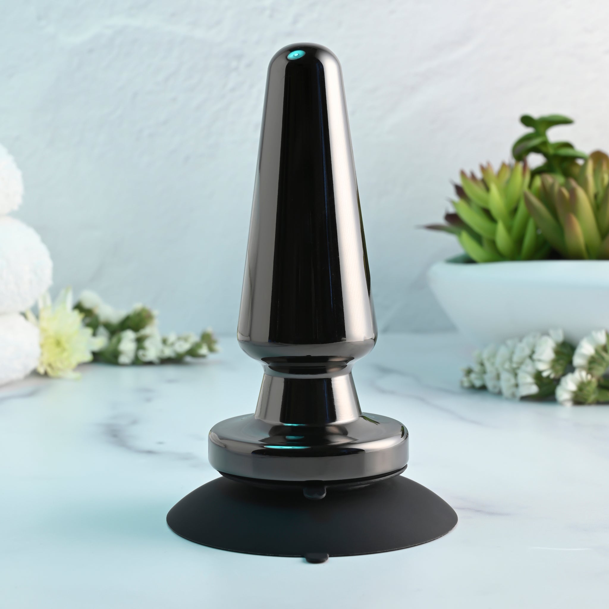 Evolved Advanced Vibrating Rechargeable Metal Plug - Black