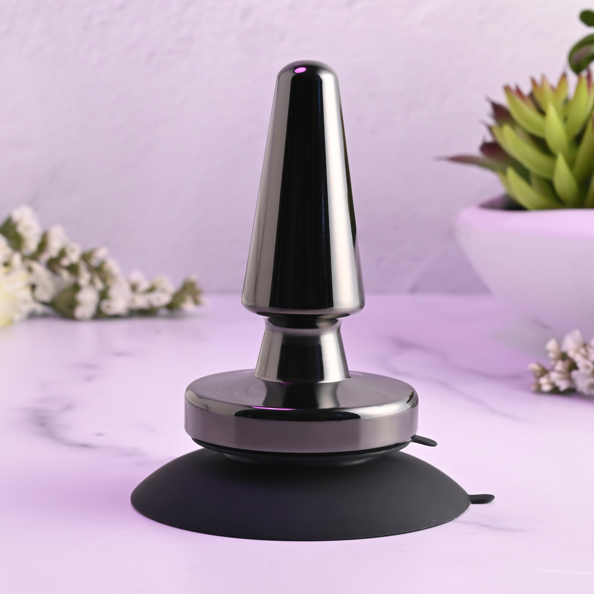 Evolved Beginner Vibrating Rechargeable Metal Plug - Black