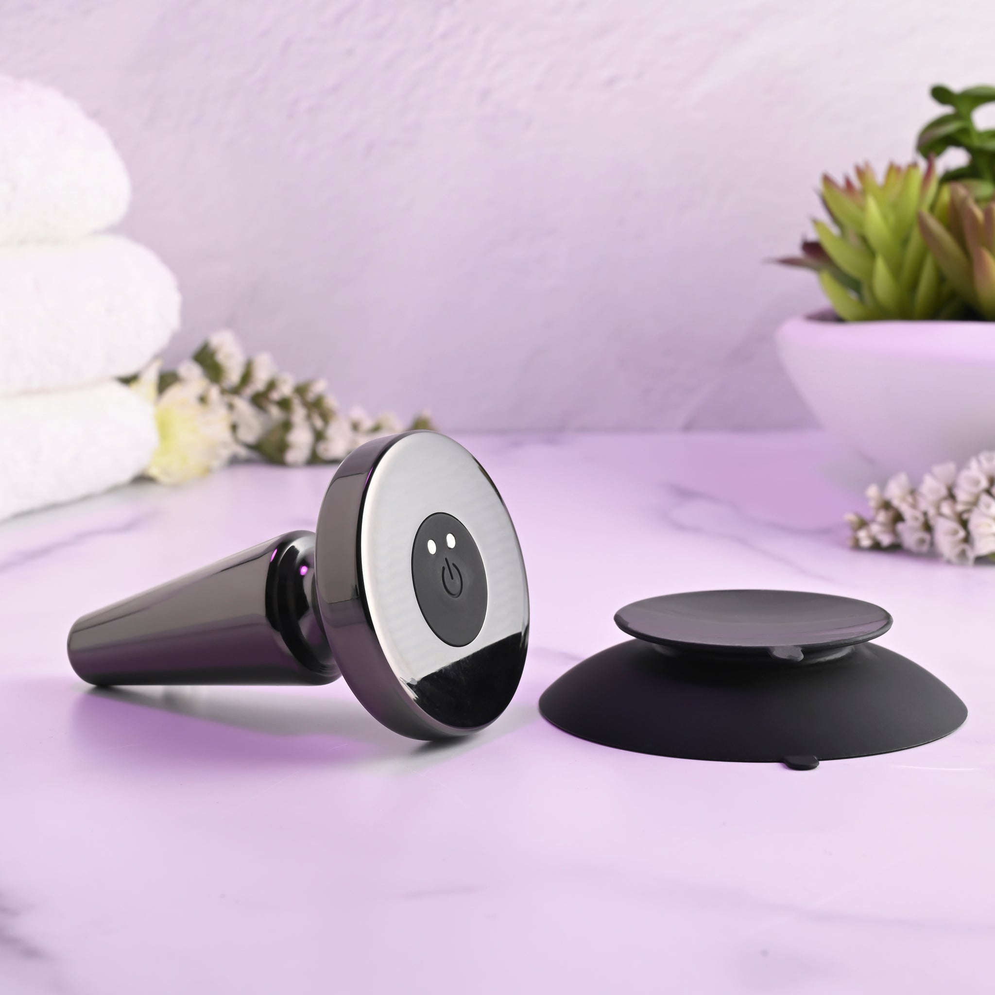 Evolved Beginner Vibrating Rechargeable Metal Plug - Black