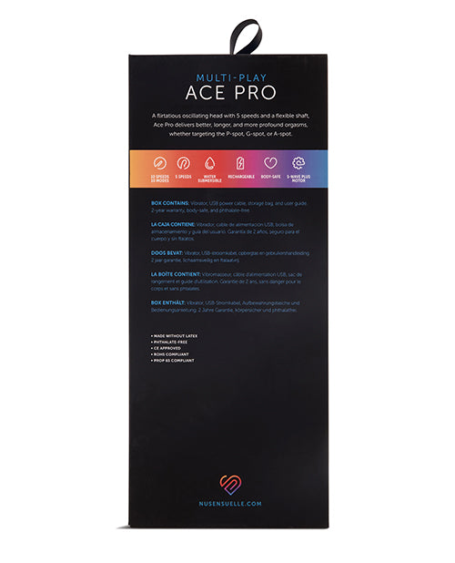Ace Pro prostate and G spot vibrator with flared safety base