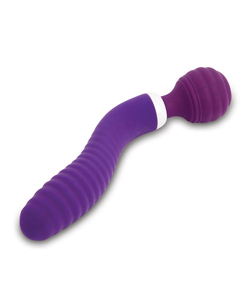 Wand vibrator featuring smooth and textured ends