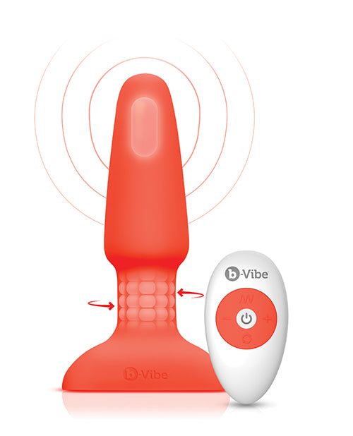 Orange b-Vibe rimming anal plug 2 with rotating feature