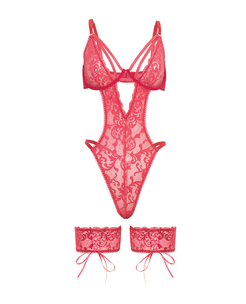 Genesis Lace Underwire Teddy with Lace Garter Stays