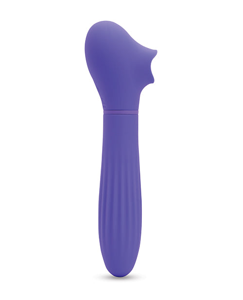Versatile vibrator with suction and rhythmic thrusting