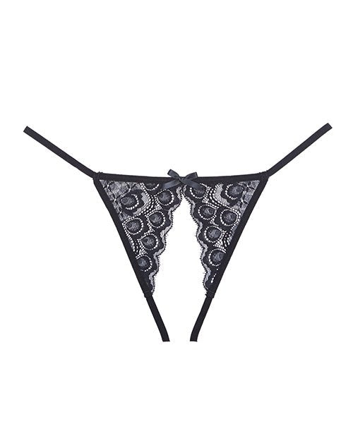 Adore Luv Web Strappy Open Front Panty Black O/s | Shop Lowest Prices at Funlove.com