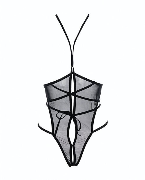 Allure Nicola Open Cup Mesh Teddy Black S/M | Shop Lowest Prices at Funlove.com