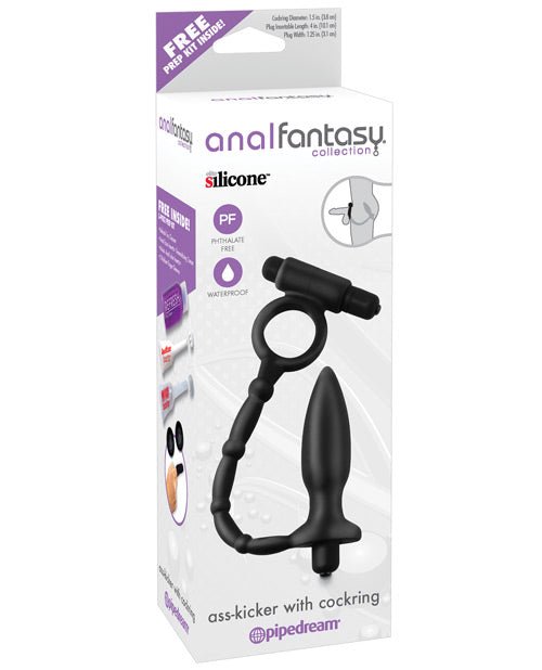Anal Fantasy Collection Ass Kicker w/Cockring - Black | Shop Lowest Prices at Funlove.com