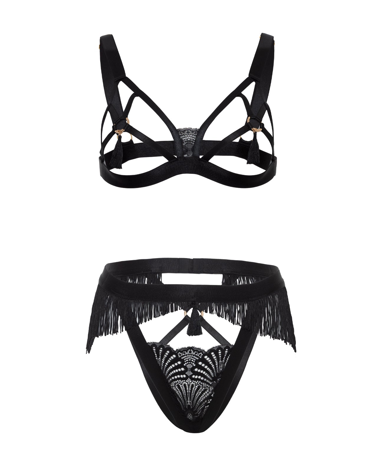 Annika Open Cup 2 pc Set w/Fringe and Tassel Detail | Shop Lowest Prices at Funlove.com