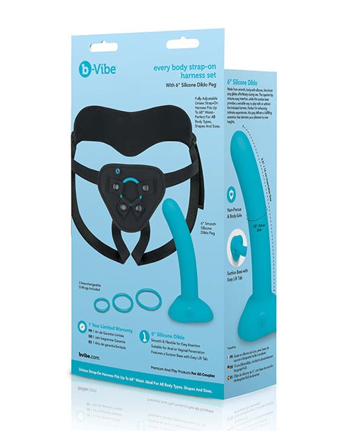 b - Vibe Every Body Strap - On Harness Set With 6" Silicone Dildo Peg | Shop Lowest Prices at Funlove.com