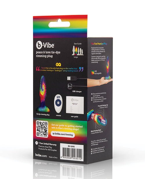 b - Vibe Peace & Love Tie - Dye Rimming Plug - Special Edition | Shop Lowest Prices at Funlove.com