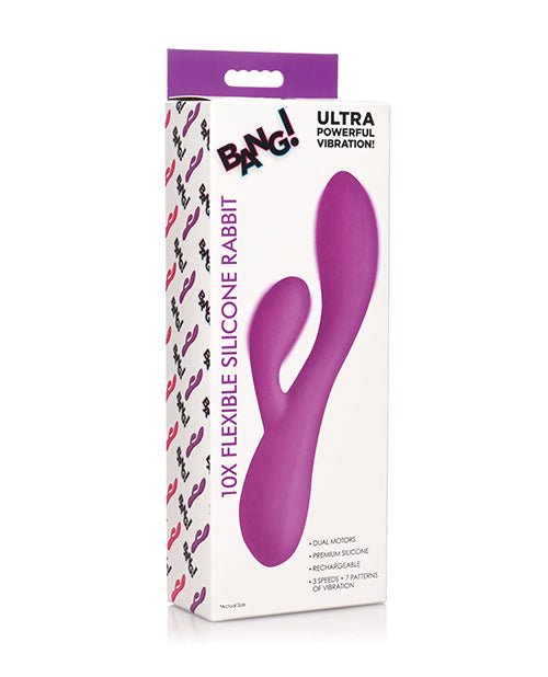 Bang! 10X Flexible Silicone Rabbit - Purple | Shop Lowest Prices at Funlove.com