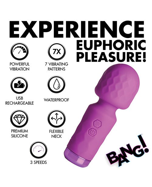 Bang! 10X Mini Silicone Wand - Purple | Shop Lowest Prices at Funlove.com