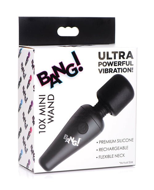 Bang! 10X Vibrating Mini Silicone Wand - Black | Shop Lowest Prices at Funlove.com