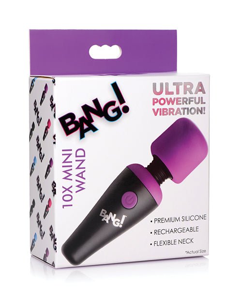 Bang! 10X Vibrating Mini Silicone Wand - Purple | Shop Lowest Prices at Funlove.com