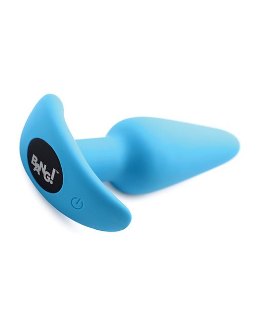 Bang! 21X Vibrating Silicone Butt Plug w/Remote - Blue | Shop Lowest Prices at Funlove.com