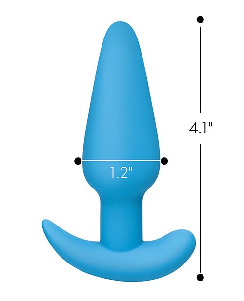 Bang! 21X Vibrating Silicone Butt Plug w/Remote - Blue | Shop Lowest Prices at Funlove.com