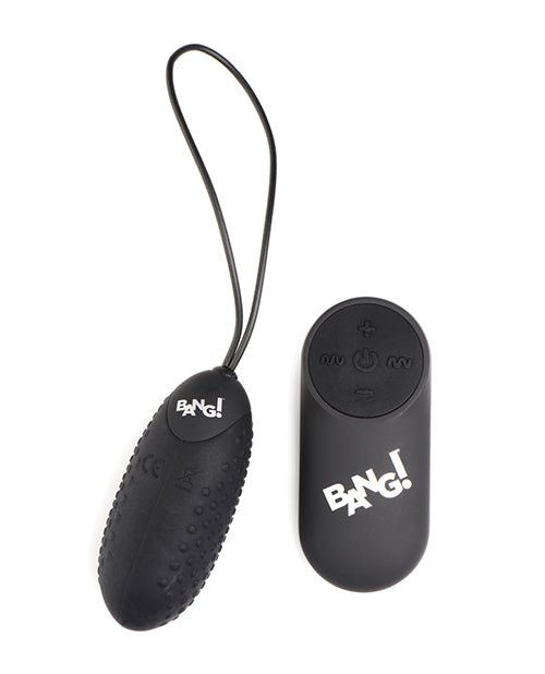 Bang! 28X Nubbed Silicone Egg w/Remote Control - Black | Shop Lowest Prices at Funlove.com