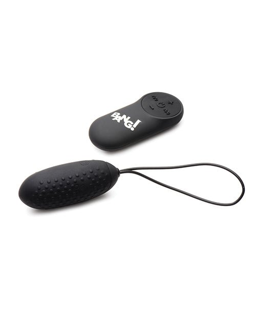 Bang! 28X Nubbed Silicone Egg w/Remote Control - Black | Shop Lowest Prices at Funlove.com