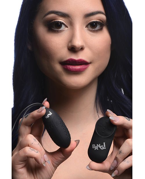 Bang! 28X Nubbed Silicone Egg w/Remote Control - Black | Shop Lowest Prices at Funlove.com