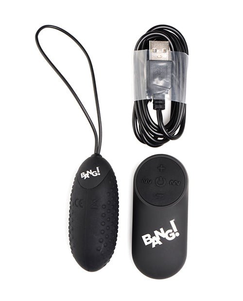 Bang! 28X Nubbed Silicone Egg w/Remote Control - Black | Shop Lowest Prices at Funlove.com