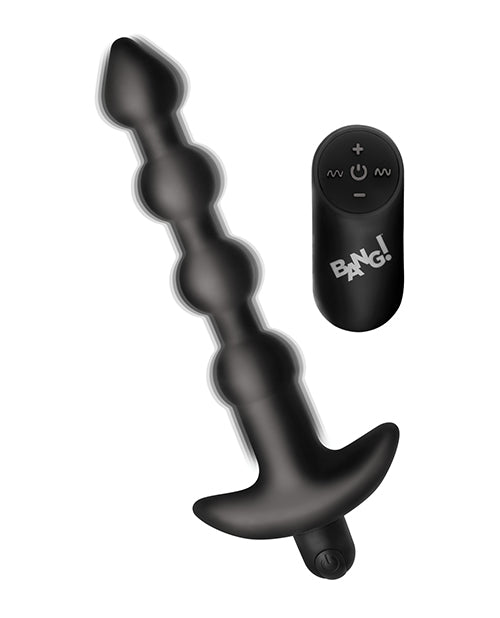 Bang! 28X Vibrating Silicone Anal Beads w/Remote Control - Black | Shop Lowest Prices at Funlove.com