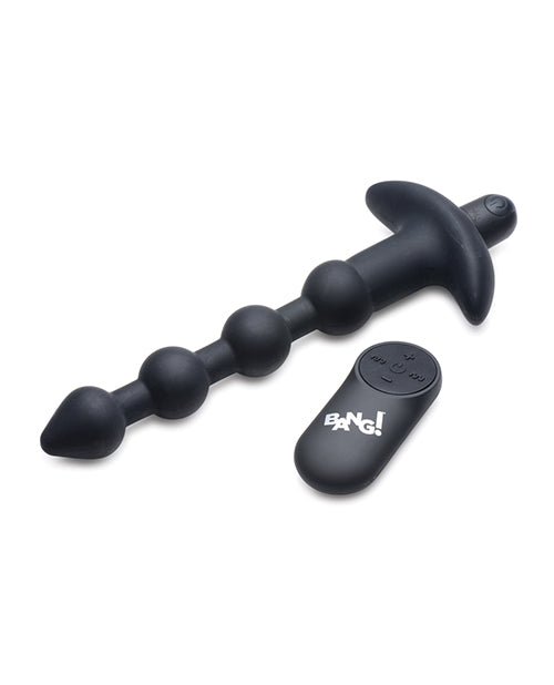 Bang! 28X Vibrating Silicone Anal Beads w/Remote Control - Black | Shop Lowest Prices at Funlove.com