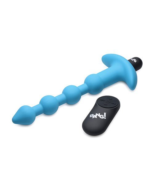 Bang! 28X Vibrating Silicone Anal Beads w/Remote Control - Blue | Shop Lowest Prices at Funlove.com
