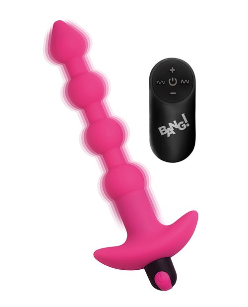 Bang! 28X Vibrating Silicone Anal Beads w/Remote Control - Pink | Shop Lowest Prices at Funlove.com