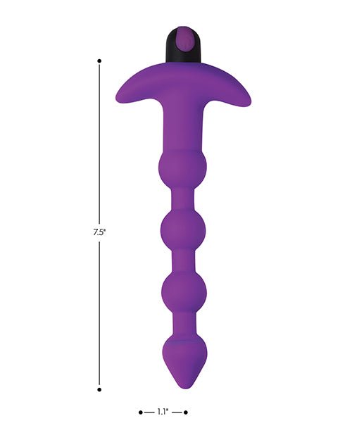 Bang! 28X Vibrating Silicone Anal Beads w/Remote Control - Purple | Shop Lowest Prices at Funlove.com