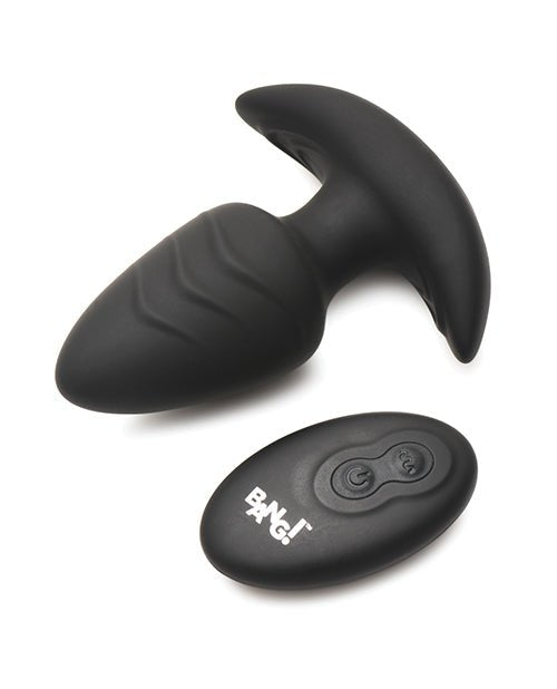Bang! Rotating & Vibrating Tapered Butt Plug w/Remote - Black | Shop Lowest Prices at Funlove.com